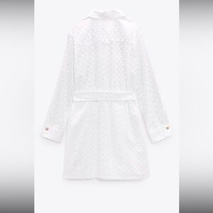 ZARA BELTED EMBROIDERED MINI DRESS SIZE L